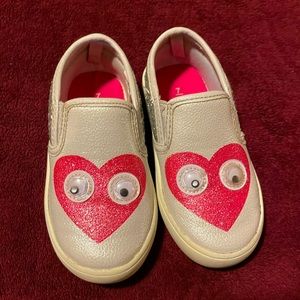 Heart sneakers with googly eyes